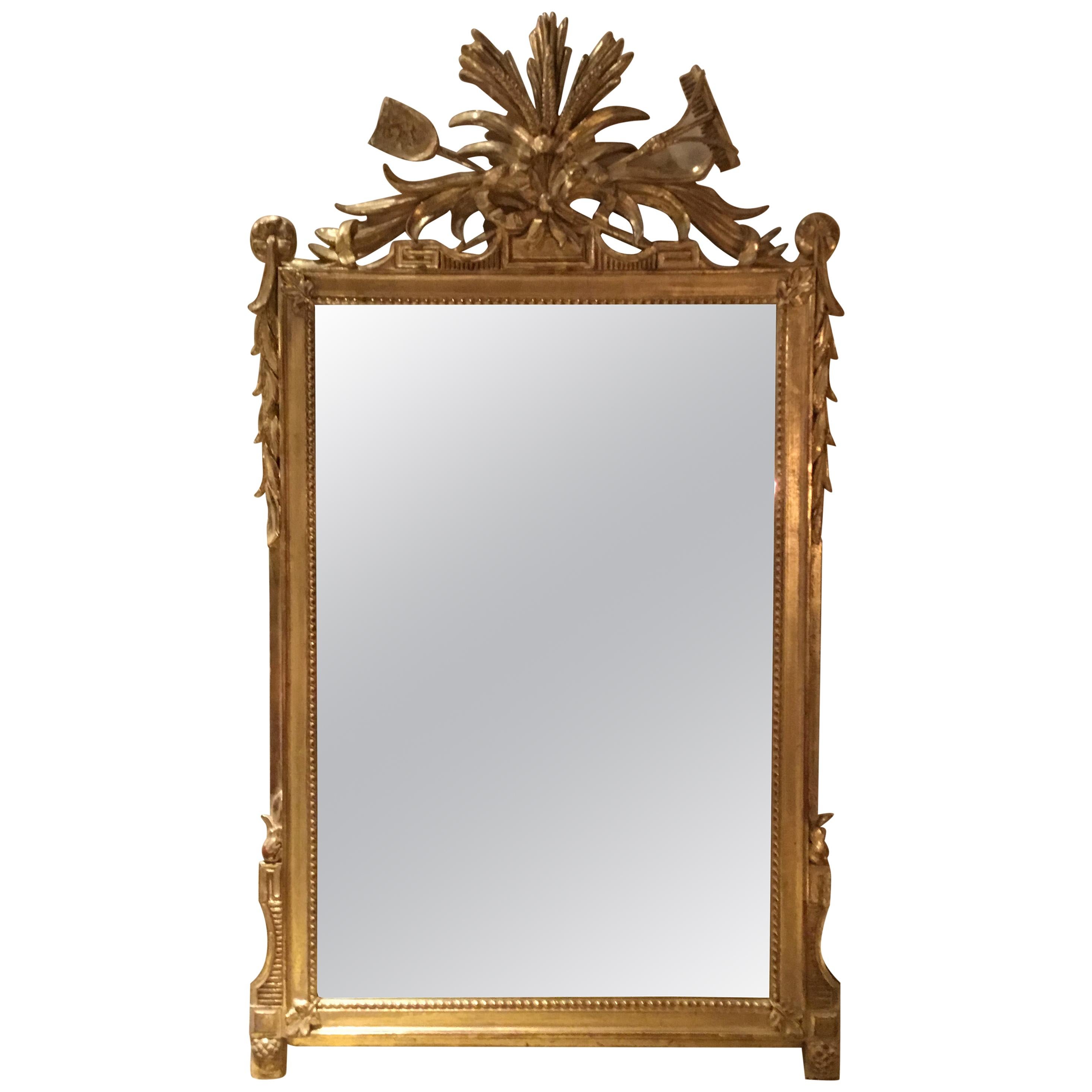 Pair of Louis XVI Style Giltwood Mirrors, 20th Century
