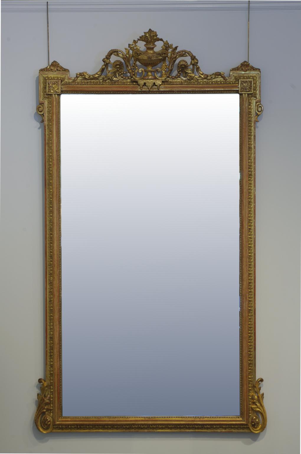 Pair of Louis XVI Style Giltwood Pier Mirrors, circa 1840 In Good Condition For Sale In St. Louis, MO