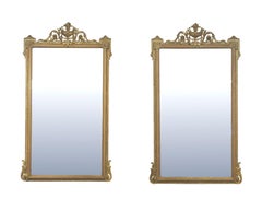 Antique Pair of Louis XVI Style Giltwood Pier Mirrors, circa 1840