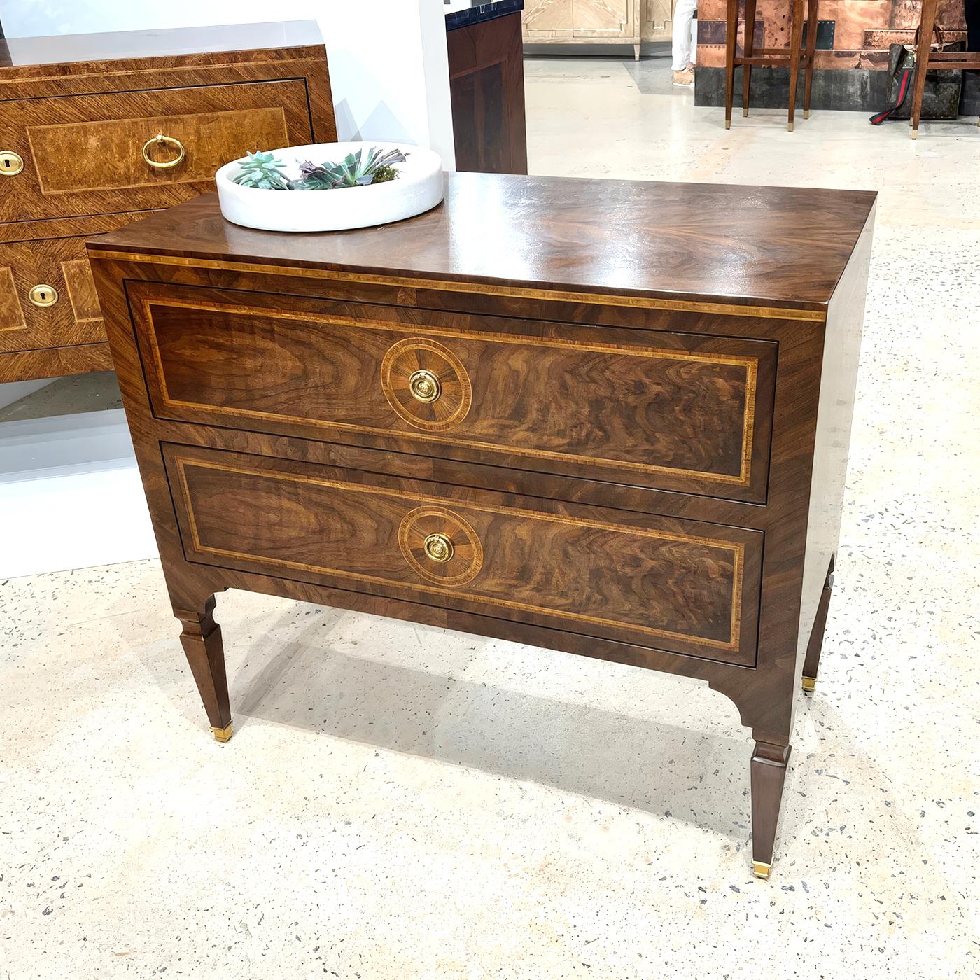 Pair of Louis XVI Style Inlaid Bedside Chests In New Condition For Sale In Westwood, NJ