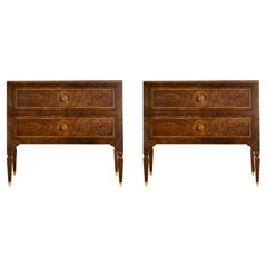 Pair of Louis XVI Style Inlaid Bedside Chests