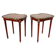 Pair of Louis XVI Style Inlay Drinks Tables Pair of Louis XVI Style Inlay Drinks Tables