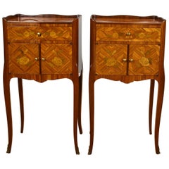 Vintage Pair of Louis XVI Style Kingwood Bedside Cabinets