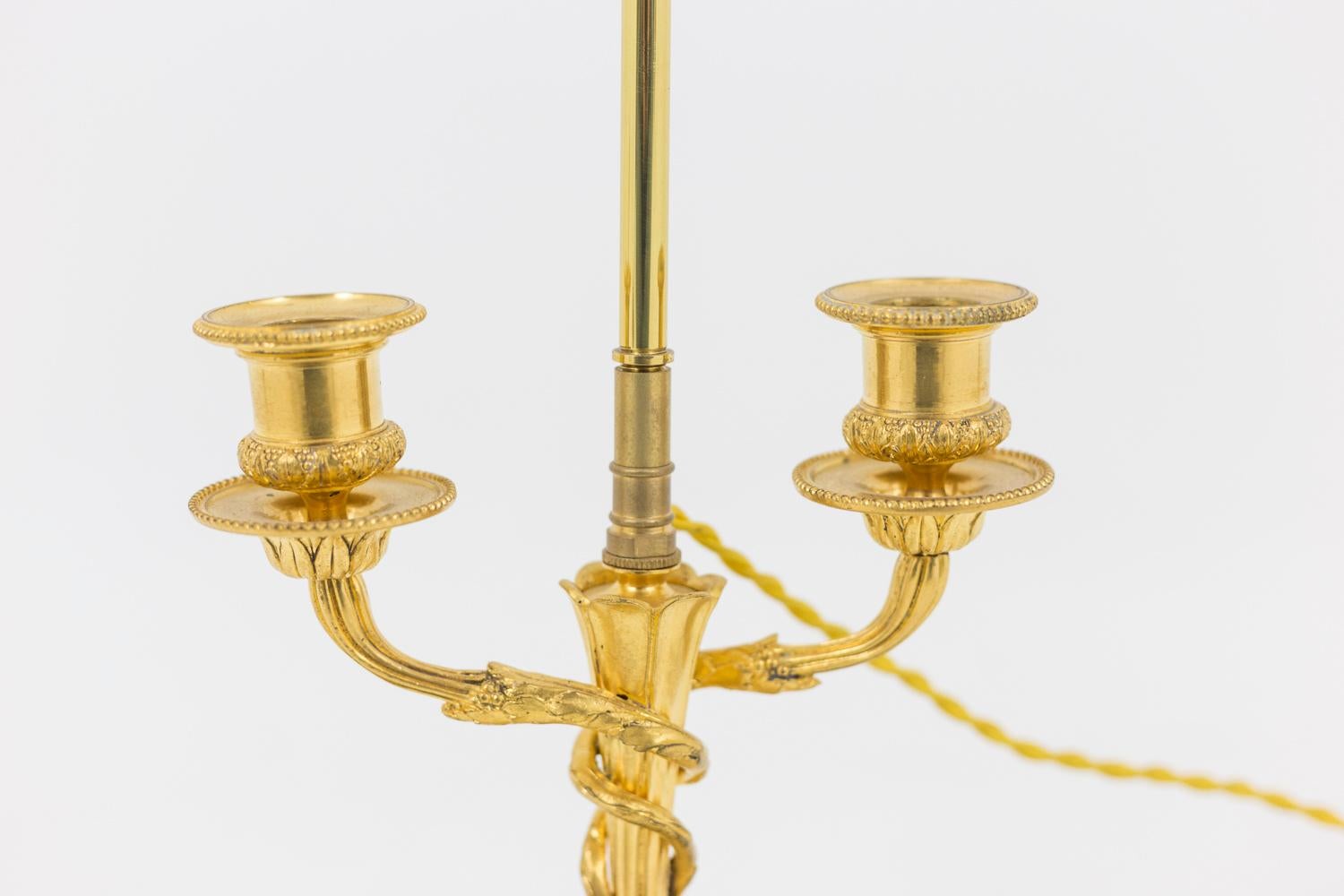 European Pair of Louis XVI Style Lamps in Gilt Bronze and Marble, circa 1880
