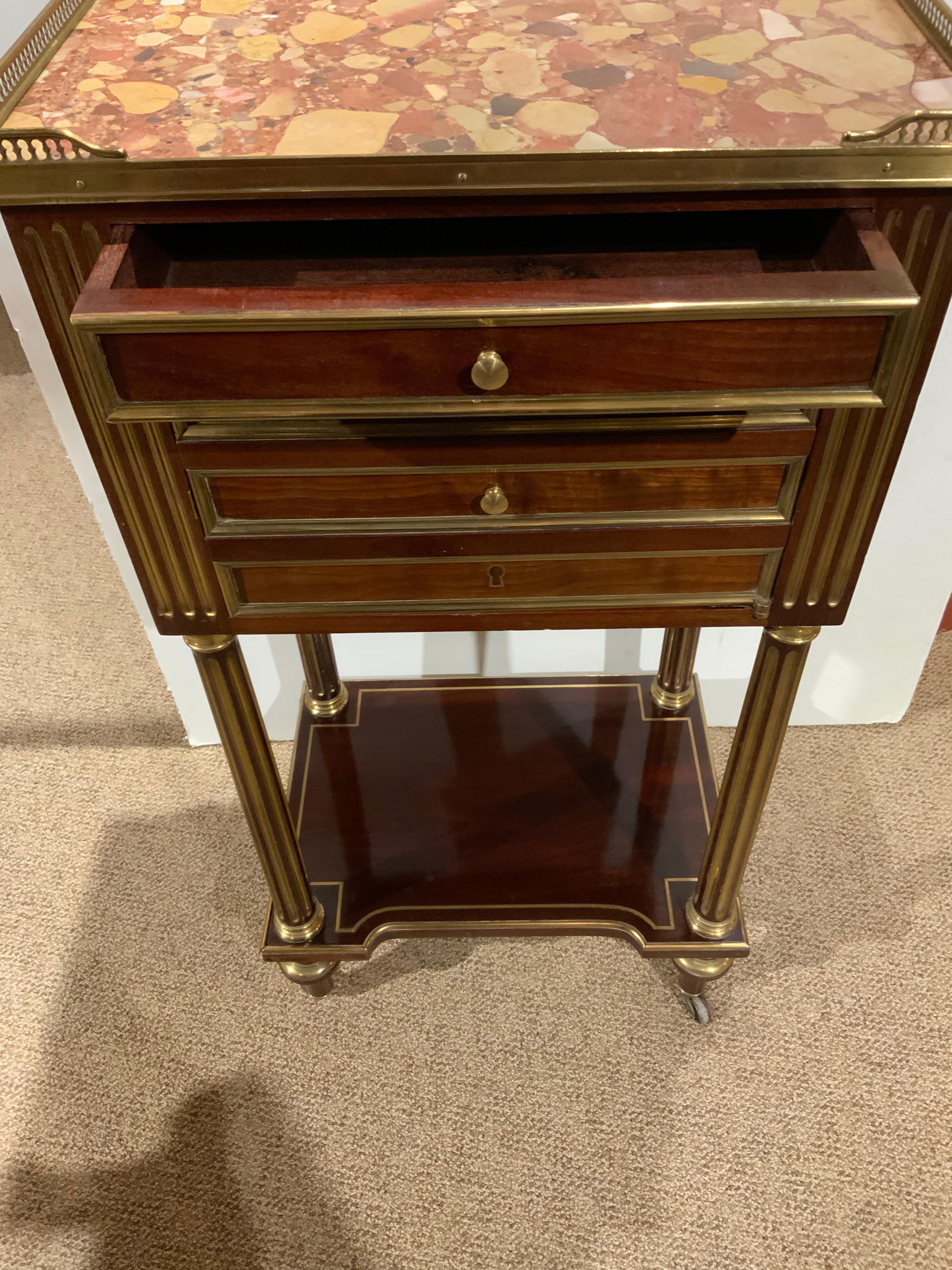 19th Century Pair of Louis XVI-Style Mahogany Bedside Cabinets in Mahogany