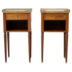Pair of Louis XVI Style Mahogany Bedside Tables