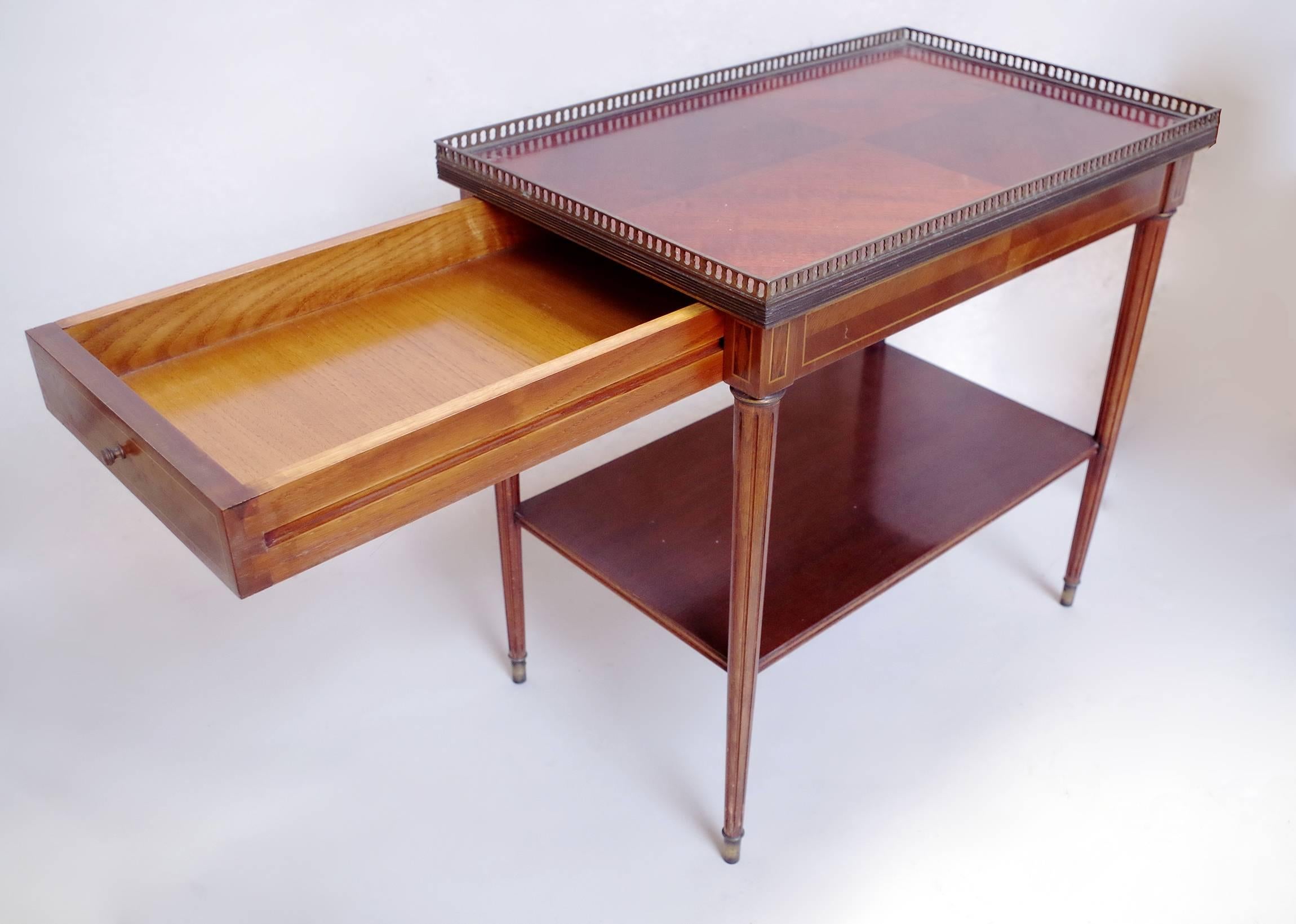 Pair of Louis XVI Style Mahogany Marquetry Salon Tables, circa 1940 5