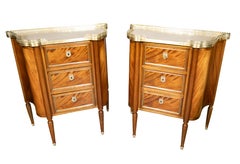 Pair Of Louis XVI Style Mahogany Petit Commodes