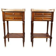 Pair Of Louis XVI Style Mahogany Side Tables