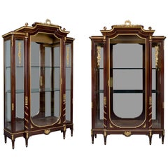 Pair of Louis XVI Style Mahogany Vitrines by François Linke, circa 1890