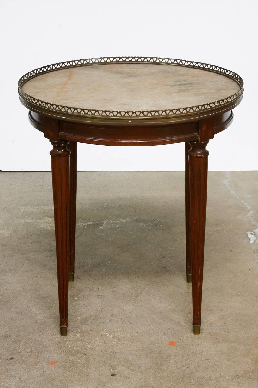 Neoclassical Pair of Louis XVI Style Marble Gueridon Drink Tables