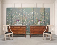 Pair of Louis XVI Style Marble Top Commodes Chest of Drawers