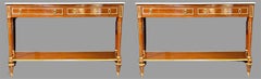 Pair of Louis XVI Style Marble Top Consoles / Sideboards in the Jansen Manner