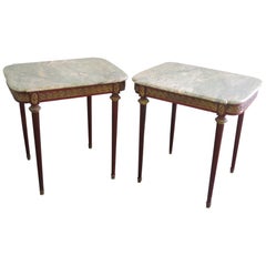 Pair of Louis XVI Style Marble-Top End Tables mann. Forest