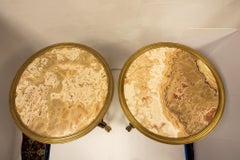 Pair of Louis XVI Style Marble-Top Gueridons or Side Tables