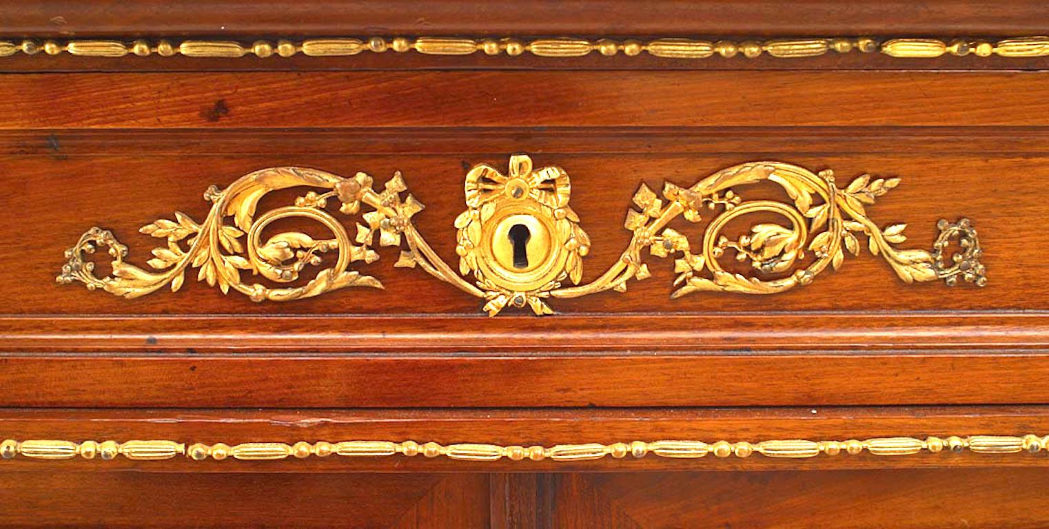 Pair of Louis XVI Style Marble Top Mahogany Sideboards For Sale 2