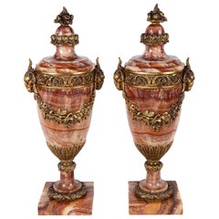 Pair of Louis XVI Style Marble Urns