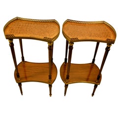 Pair of Louis XVI Style Marquetry Side Tables