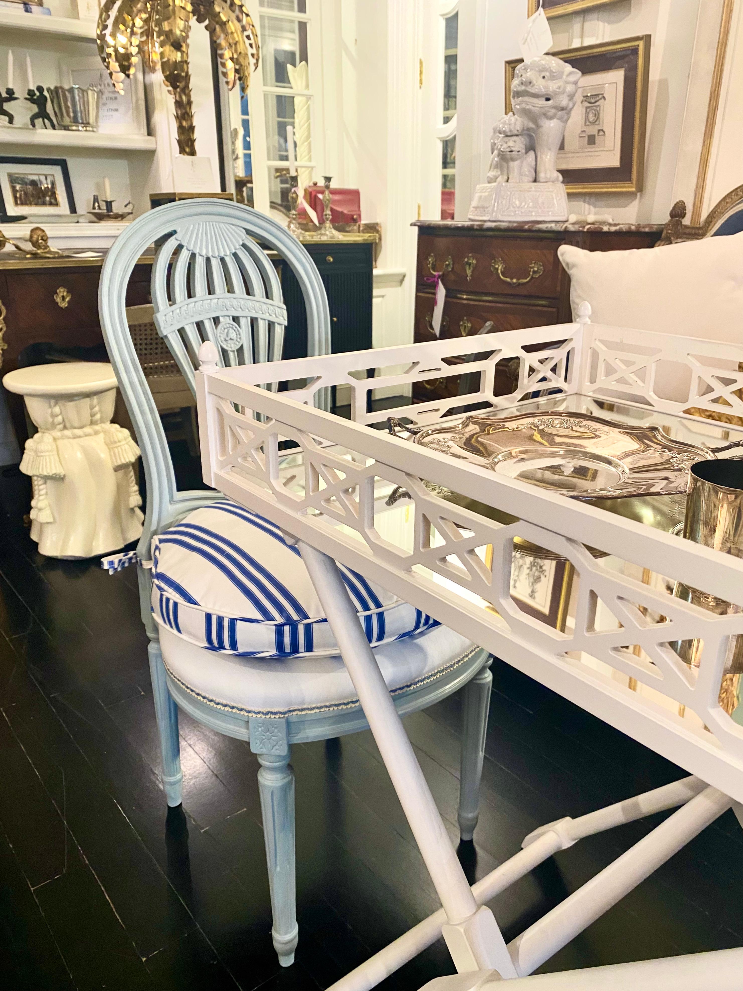 Pair of Louis XVI Style Montgolfiere Balloon-Back French Chairs 9
