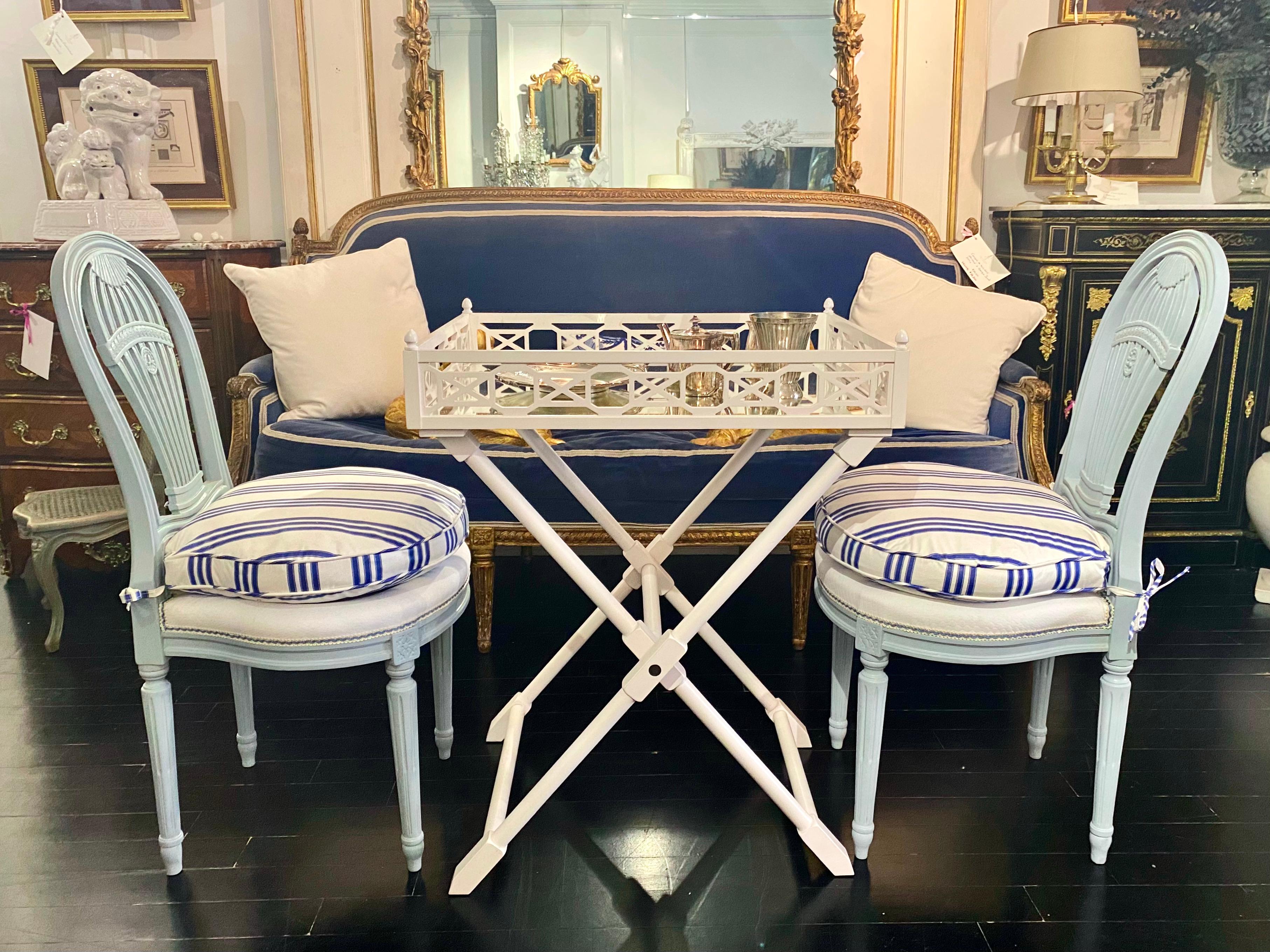 Pair of Louis XVI Style Montgolfiere Balloon-Back French Chairs 14