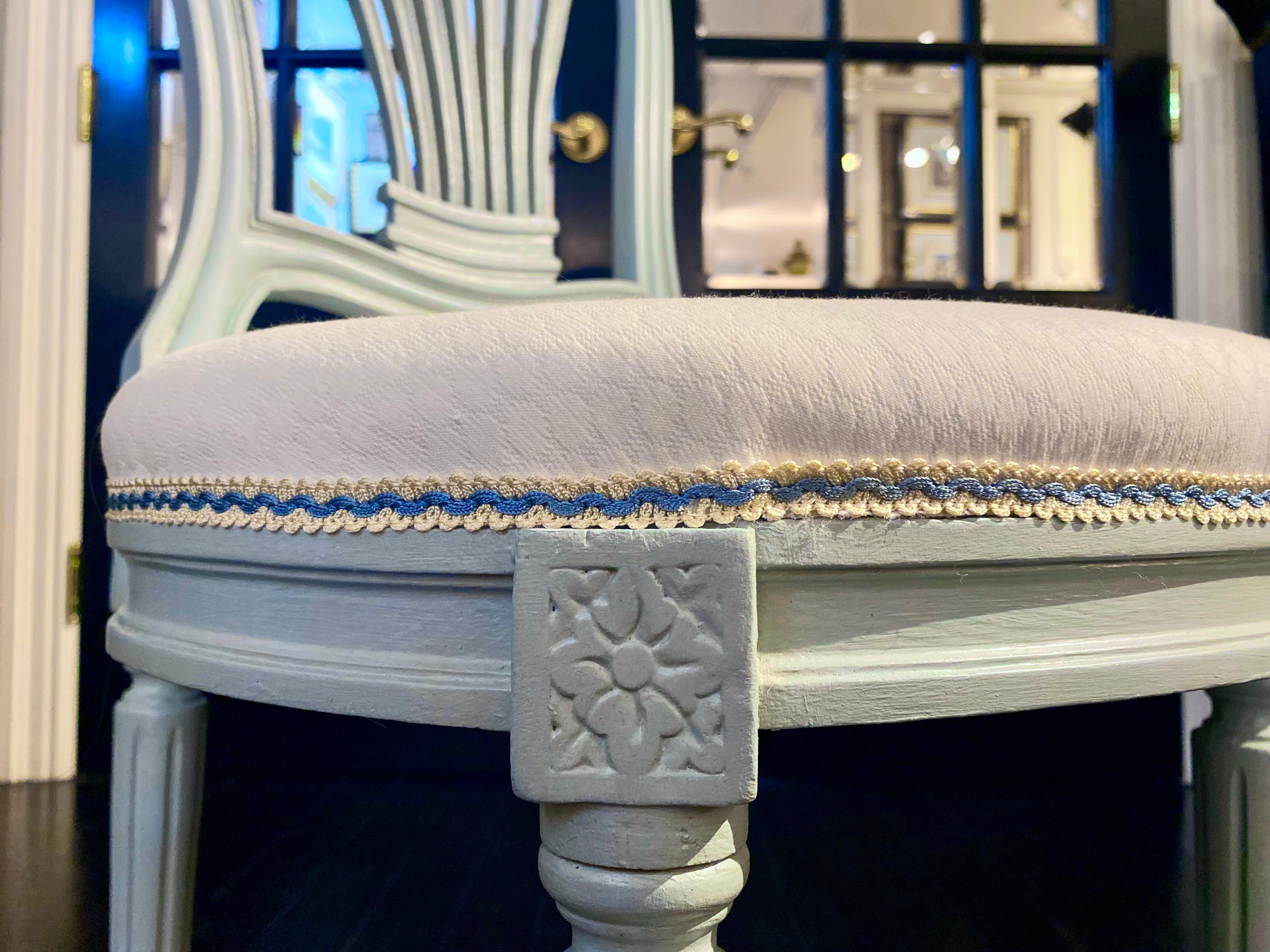 Pair of Louis XVI Style Montgolfiere Balloon-Back French Chairs 3