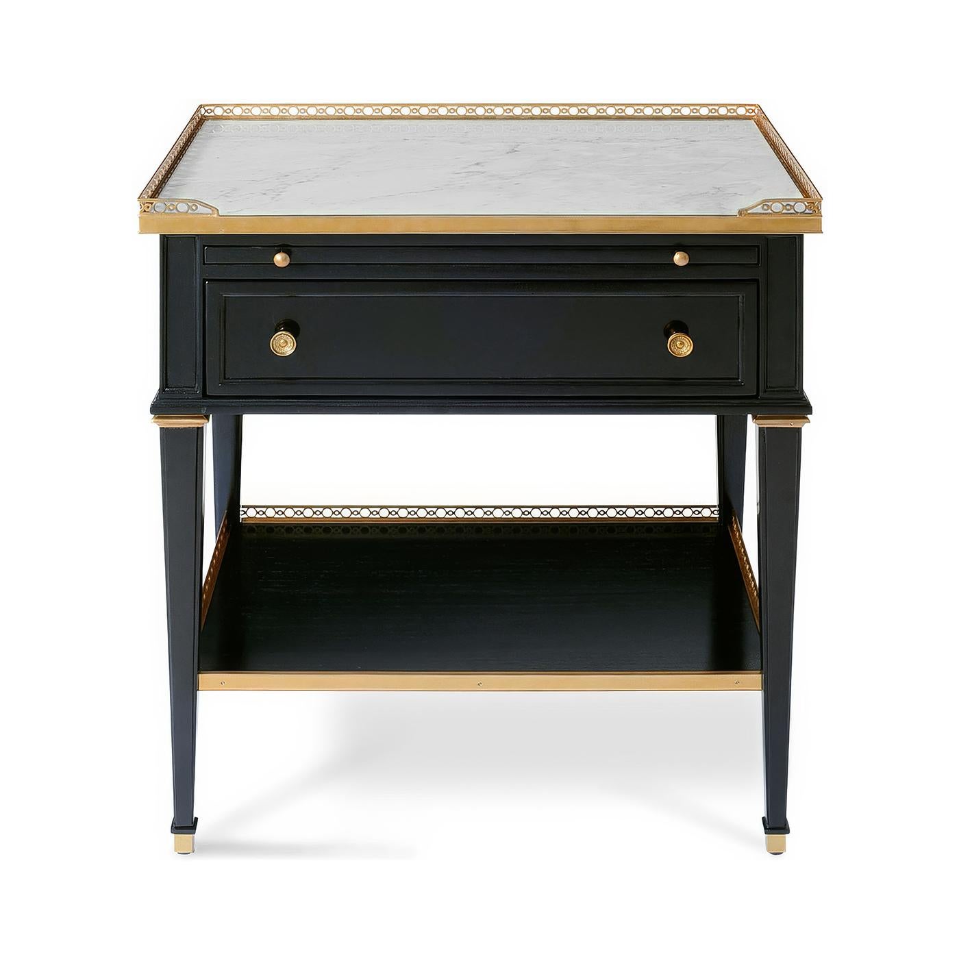 Contemporary Pair of Louis XVI Style Nightstands For Sale