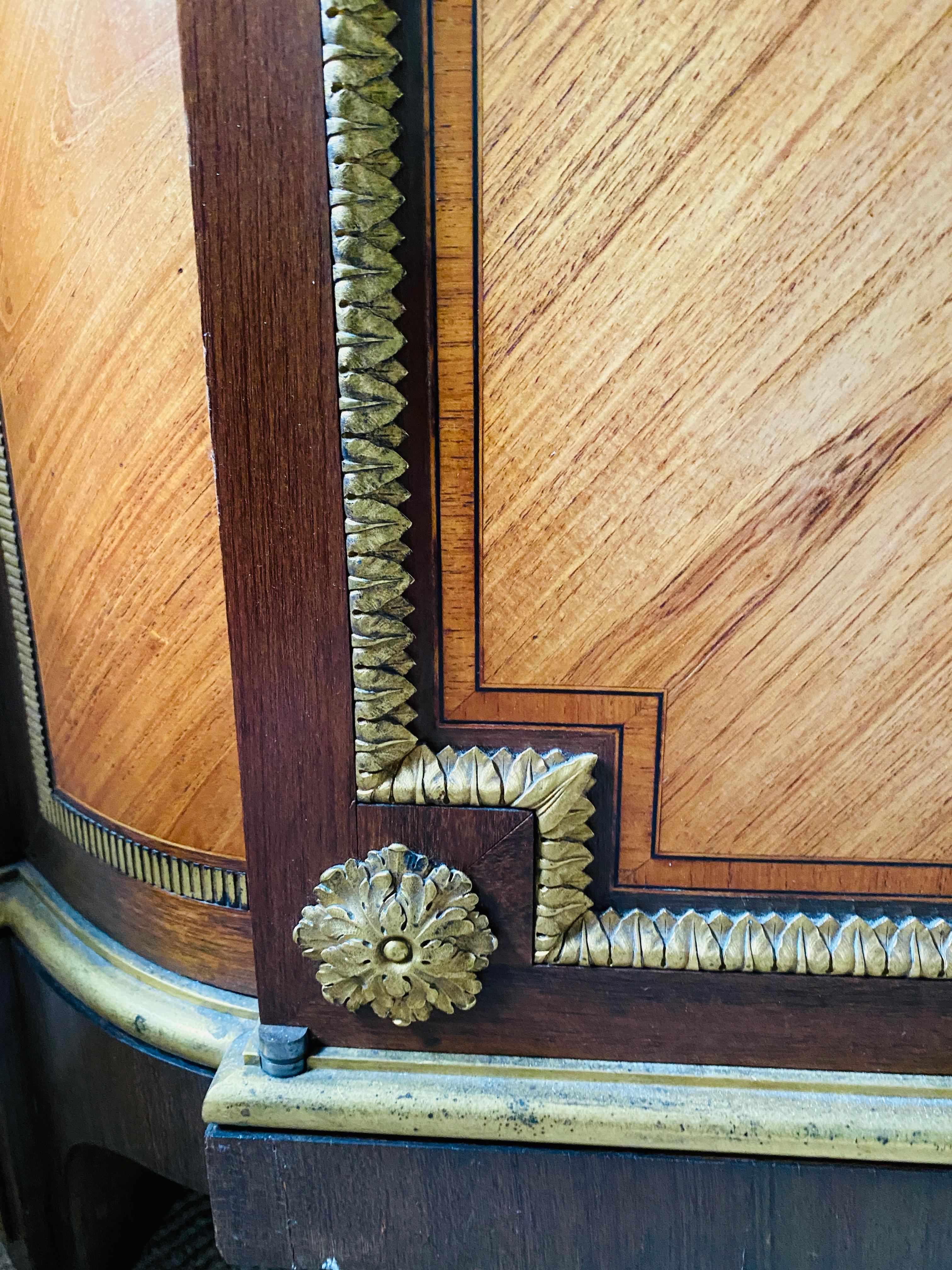 Wood Pair of Louis XVI Style Ormolu Mounted Mahogany encoinures