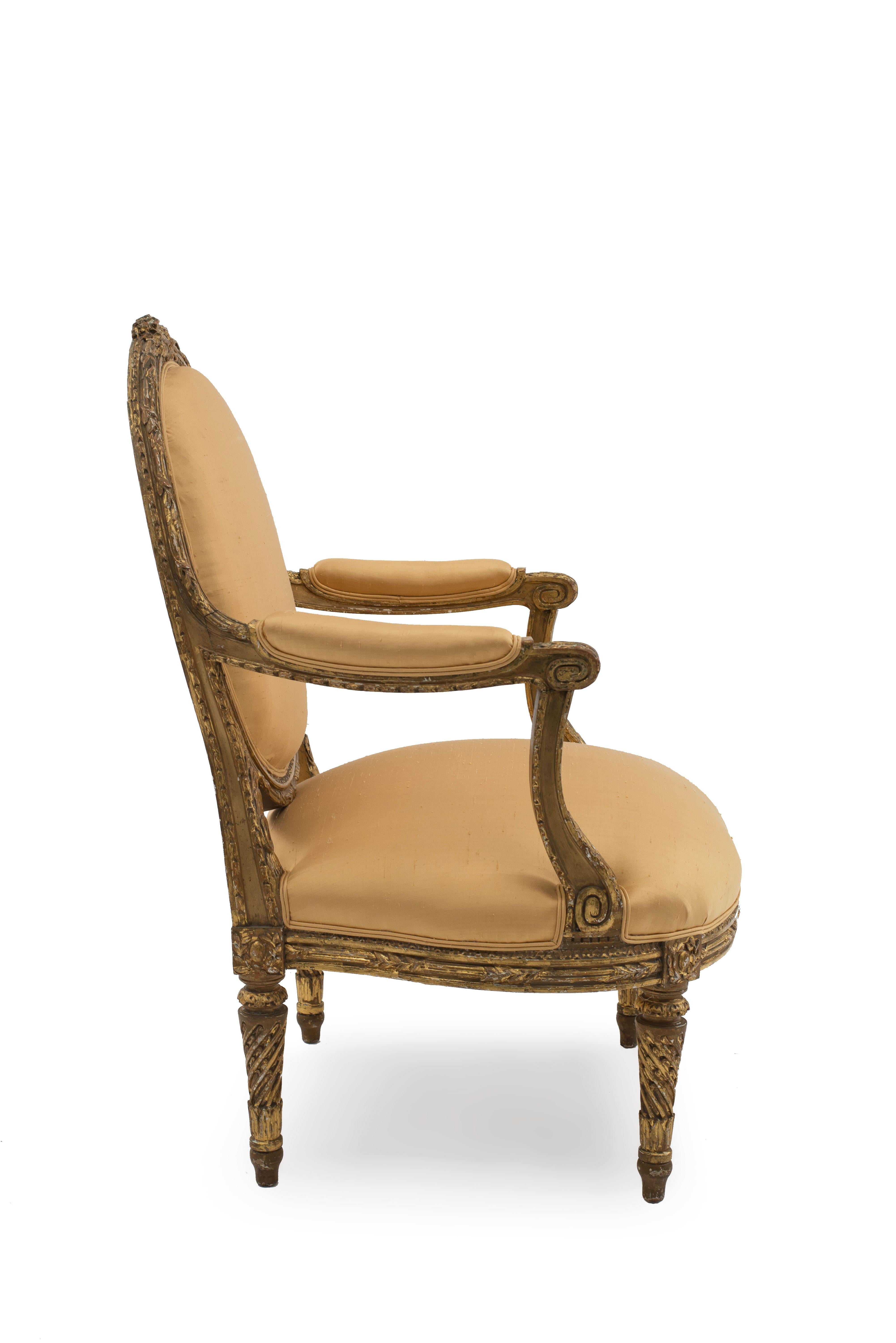 20th Century Pair of Louis XVI-Style Oval Back Armchairs