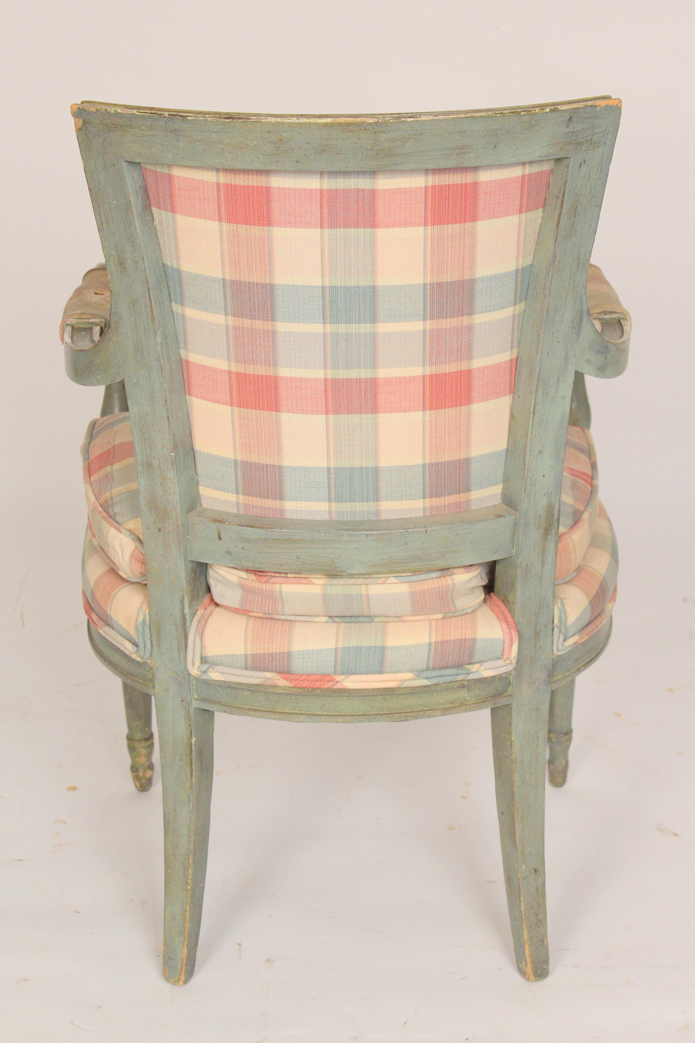 Mid-20th Century Pair of Louis XVI Style Painted Armchairs