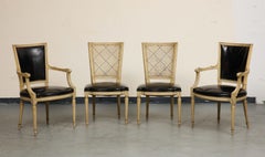 Pair of Louis XVI Style Painted Armchairs & Two Matching Cane Sidechairs