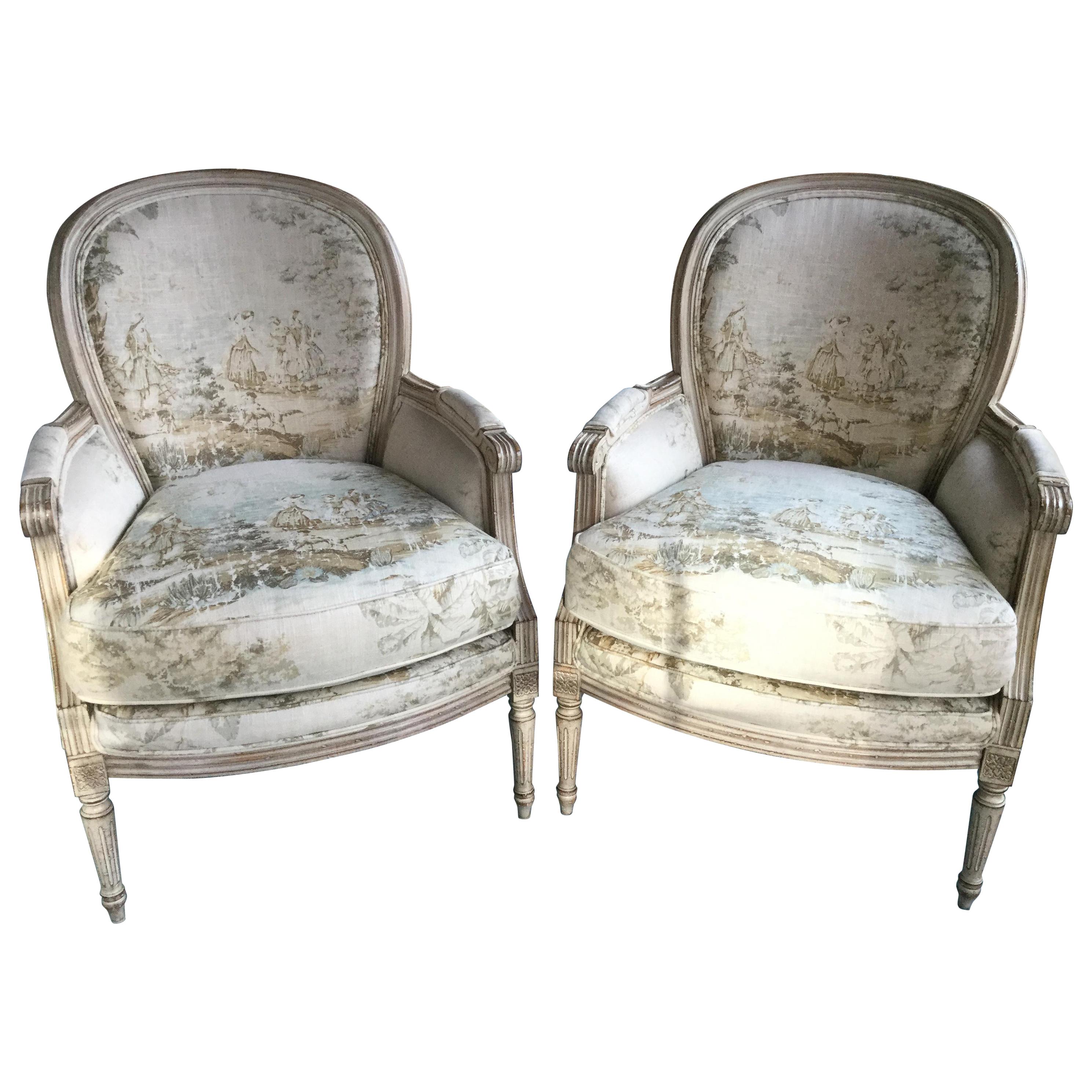 Pair of Louis XVI Style Painted Chairs