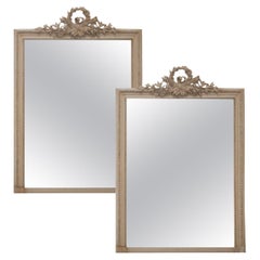Pair of Louis XVI Style Painted Mantle Mirrors