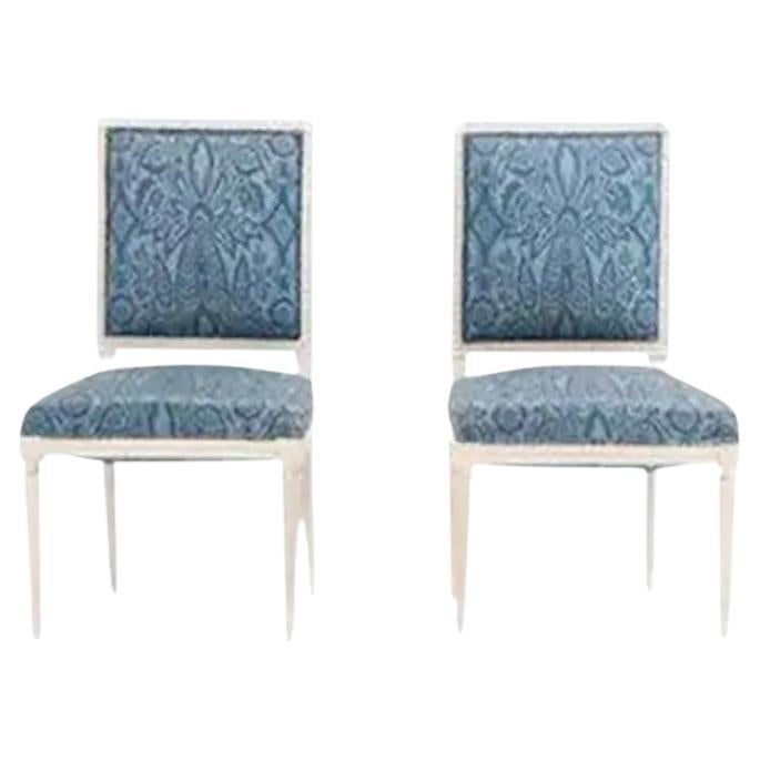 Pair of Louis XVI Style Painted Side Chairs