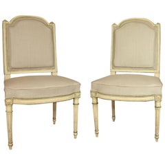 Pair of Louis XVI Style Paintwood Side Chairs, Late 19th Century