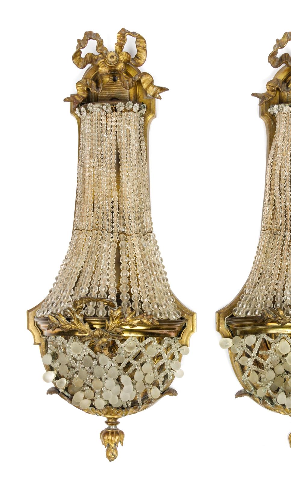 Gilt Pair of Louis XVI Style Sconces by Paul-Henri Ledentu