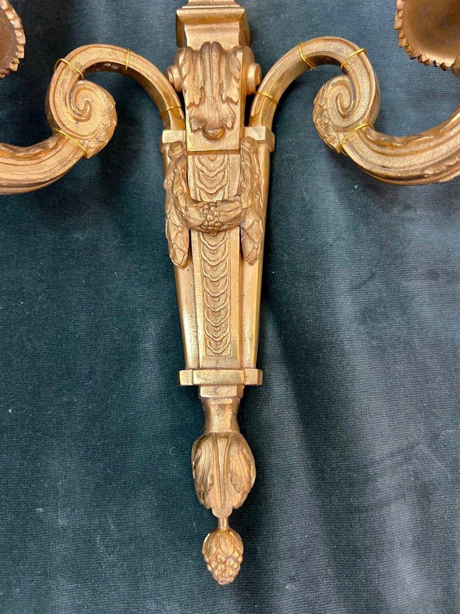 20th Century Pair Of Louis XVI Style Sconces in Gilt Bronze For Sale