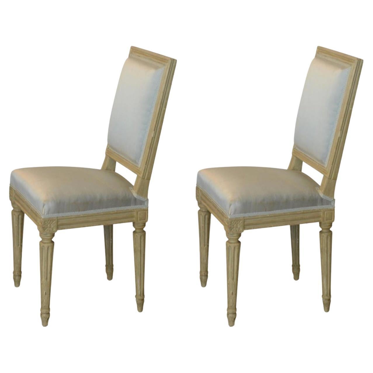 Pair of Louis XVI Style Side Chairs by Armand-Albert Rateau For Sale