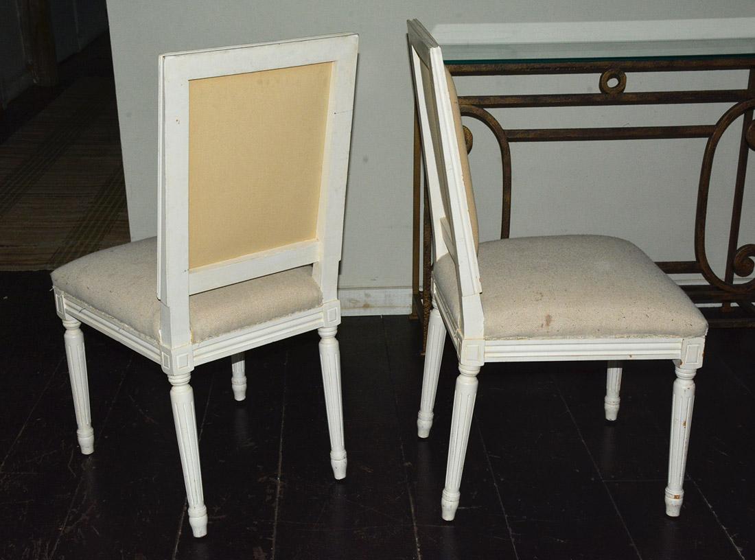 Painted Pair of Louis XVI Style Side Chairs