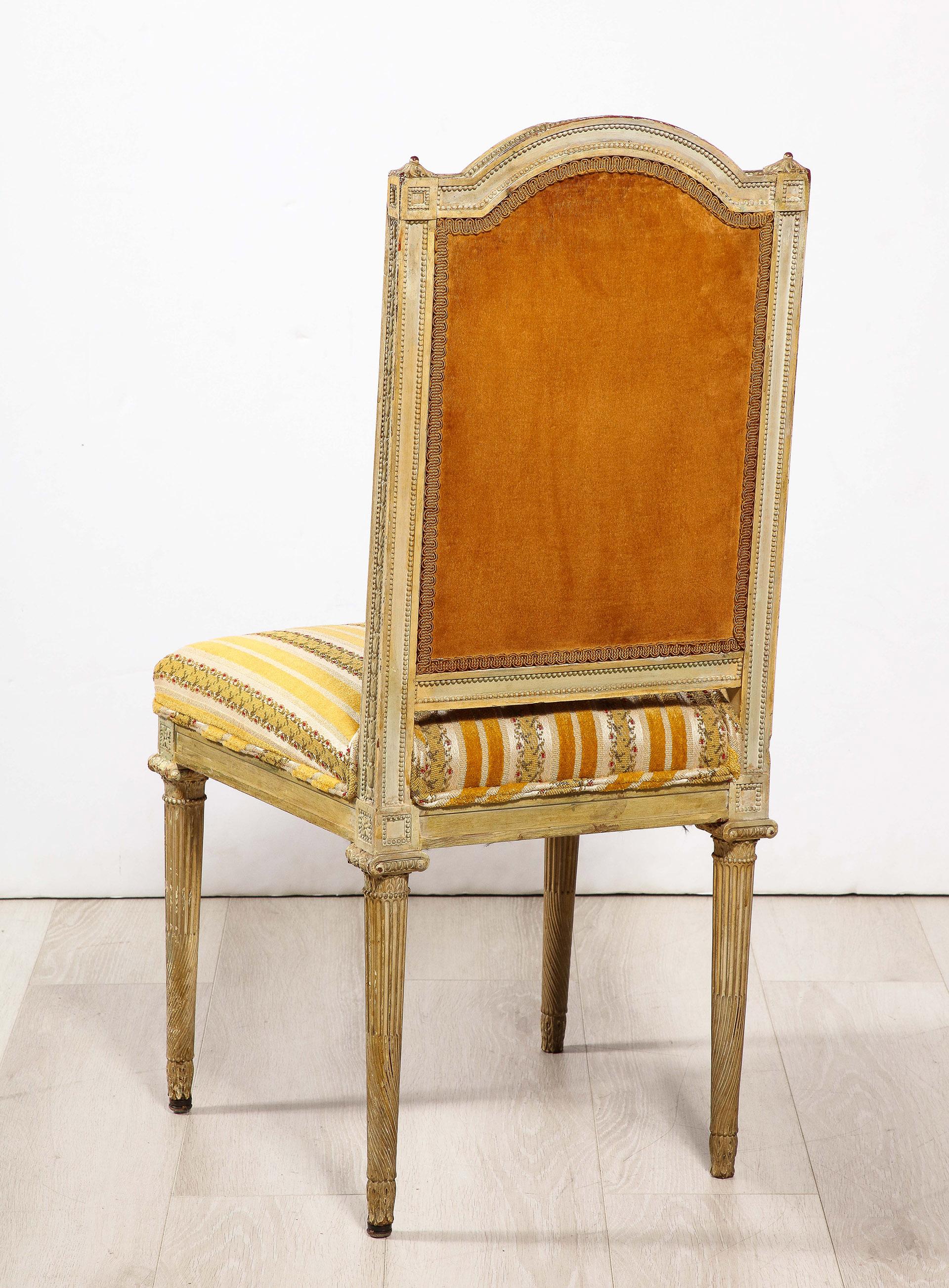 Wood Pair of Louis XVI Style Side Chairs For Sale
