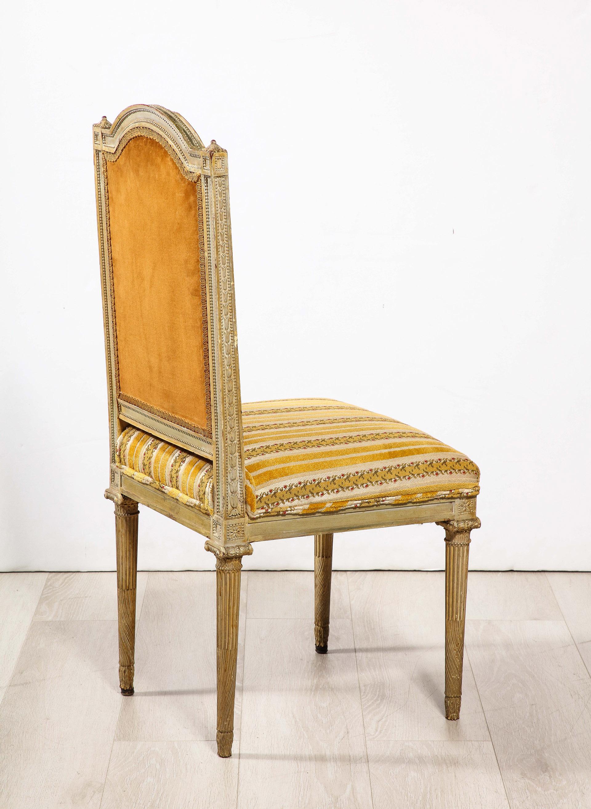 Pair of Louis XVI Style Side Chairs For Sale 2
