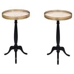 Pair of Louis XVI Style Side Table Gueridons