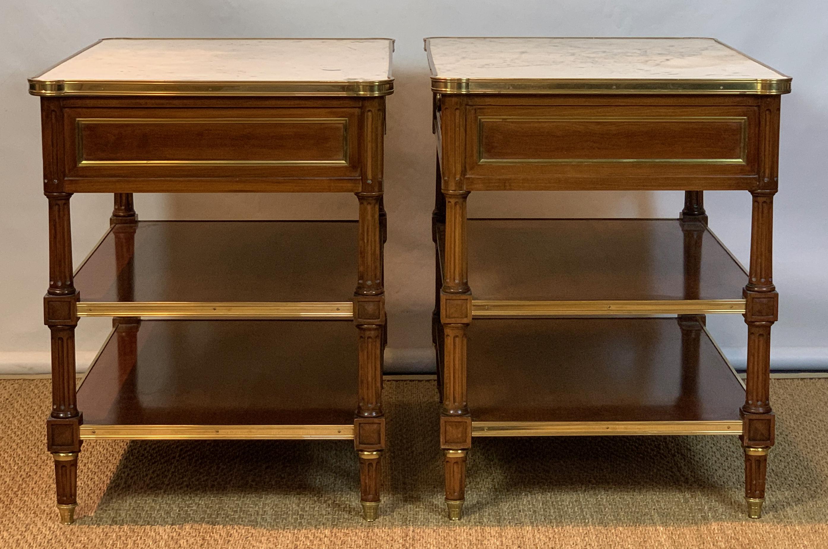 American Pair of Louis XVI Style Side Tables