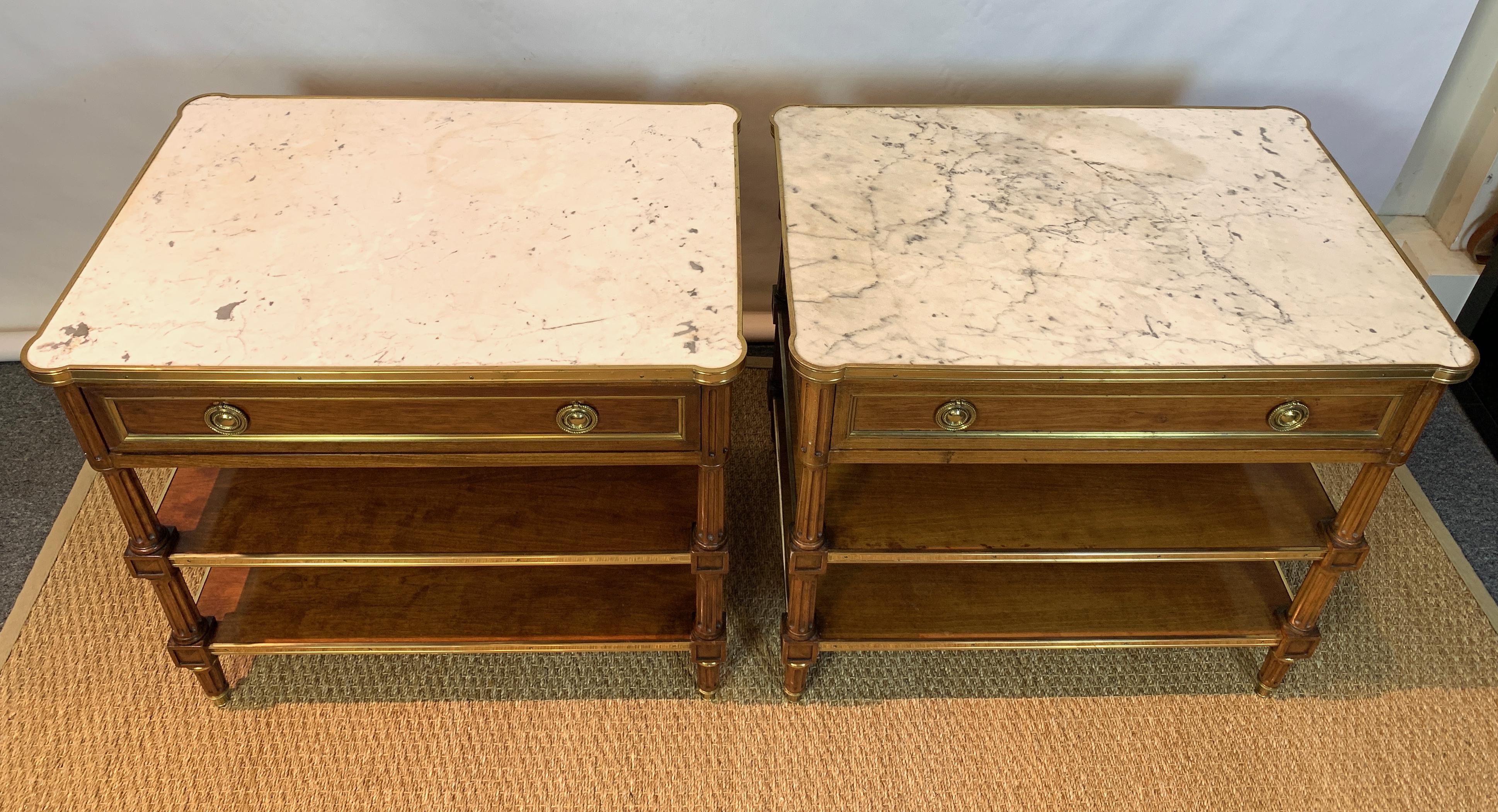 Pair of Louis XVI Style Side Tables In Good Condition In Kilmarnock, VA