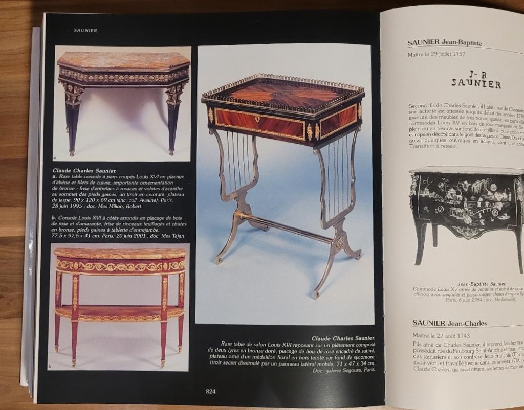 Pair of Louis XVI Style Side Tables with Lyre Shaped Gilt Bronze Base 10
