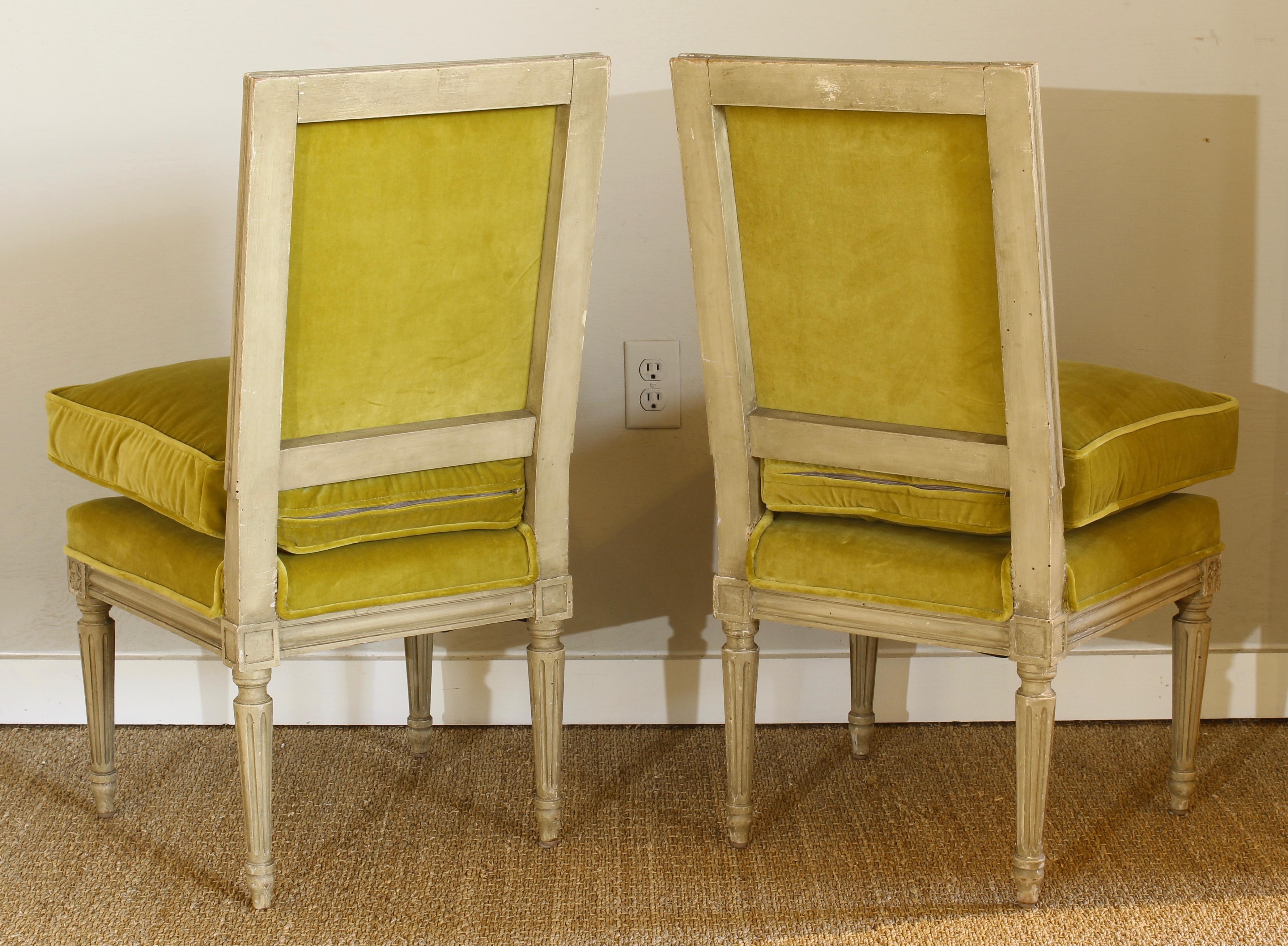 19th Century Pair of Louis XVI Style Slipper Chairs