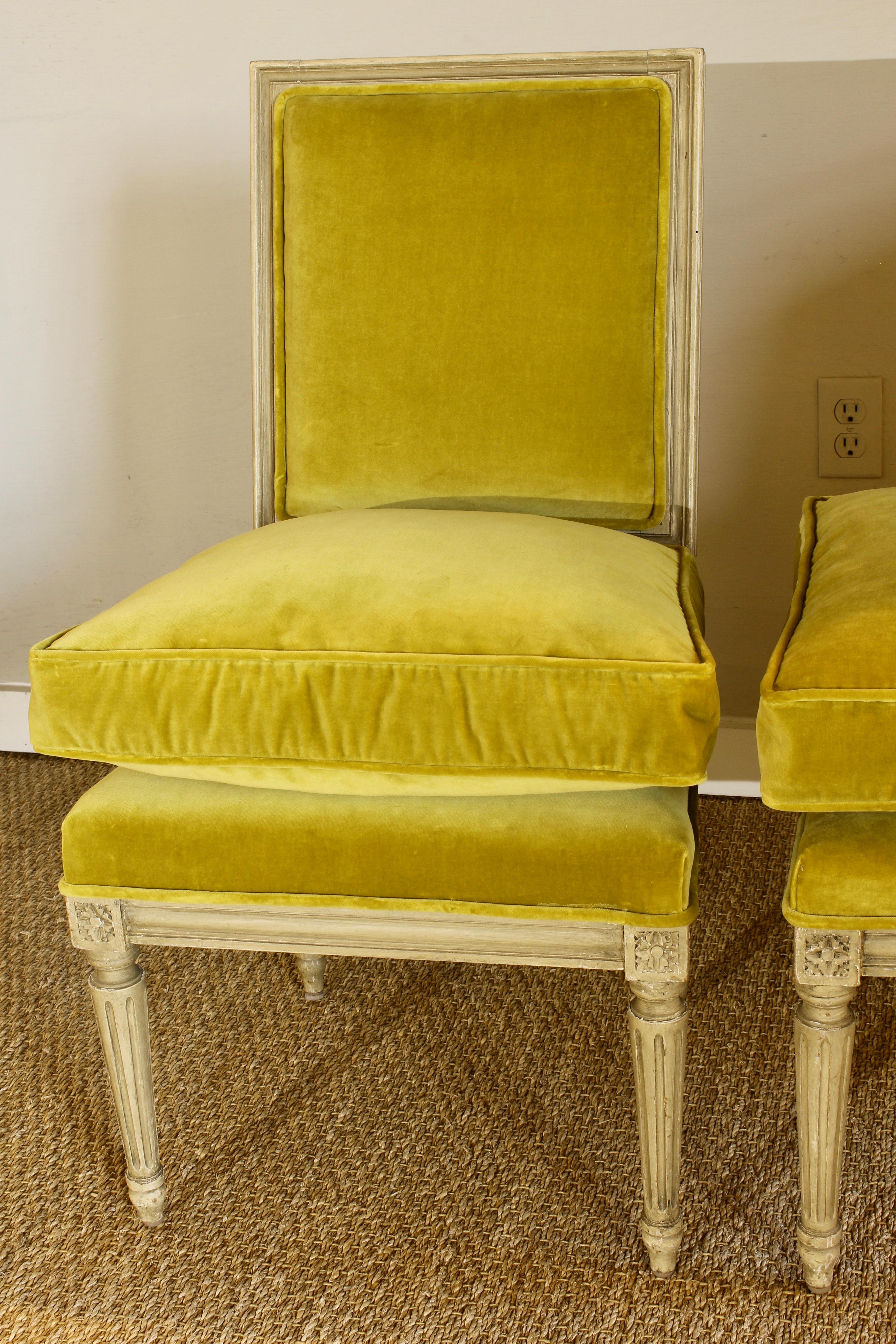 Pair of Louis XVI Style Slipper Chairs 3