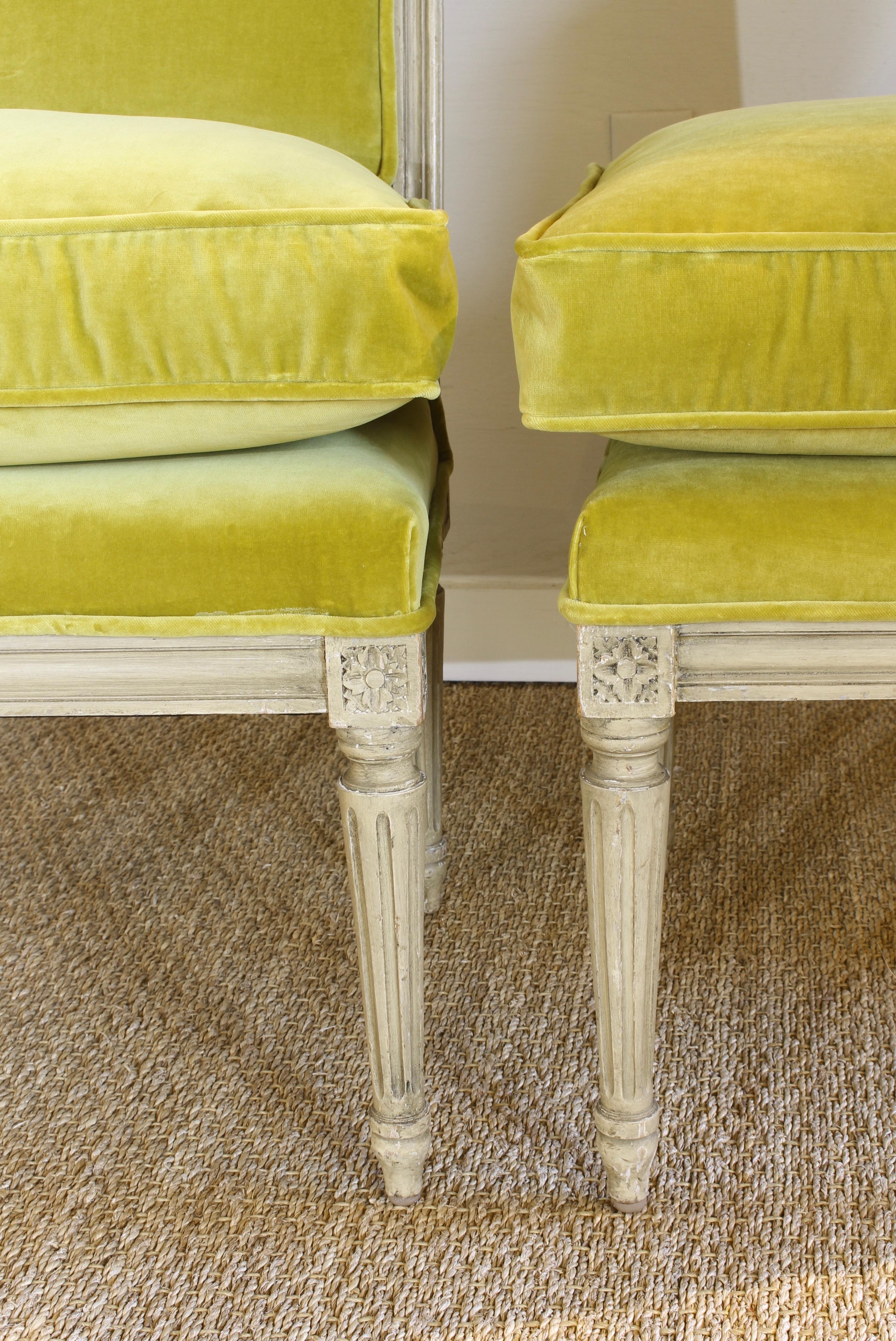 Pair of Louis XVI Style Slipper Chairs 4