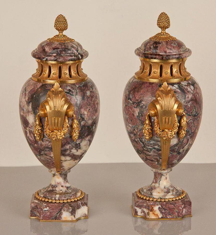 Bronze Pair of Louis XVI Style Urns