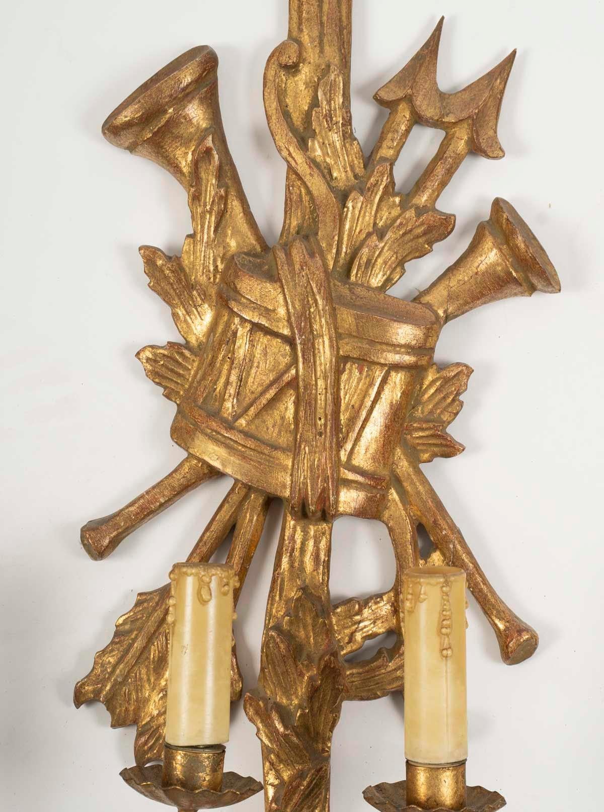 Pareja de apliques de pared estilo Luis XVI, principios del siglo XX, estilo Napoleón III. en venta 2