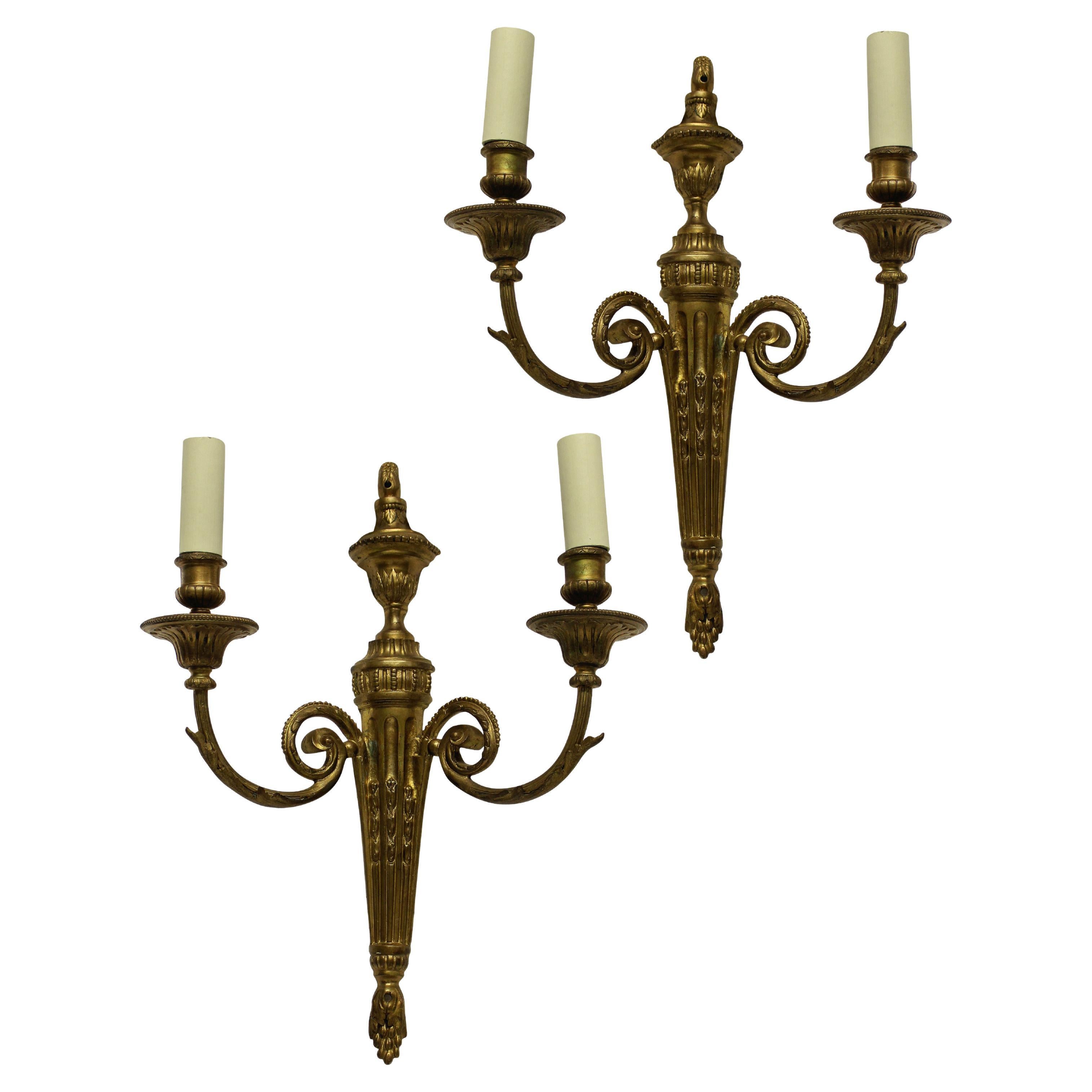 Pair of Louis XVI Style Wall Sconces For Sale